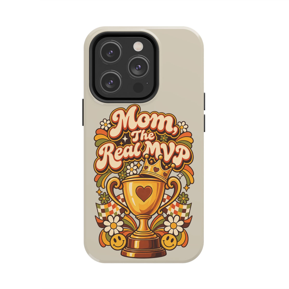Phone Case — "Mom The Real MVP" Retro Trophy Design