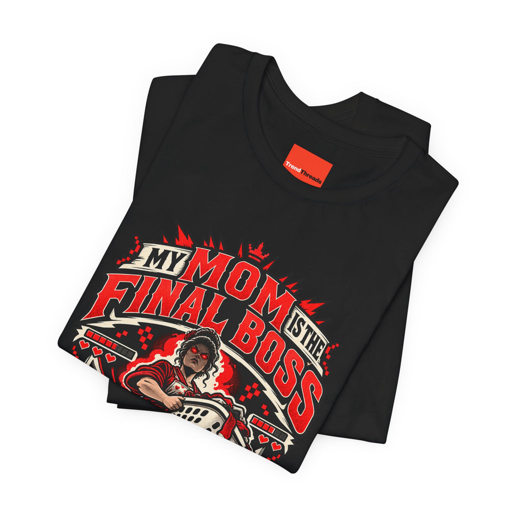 MY MOM IS THE FINAL BOSS Funny Retro Vintage T-Shirt