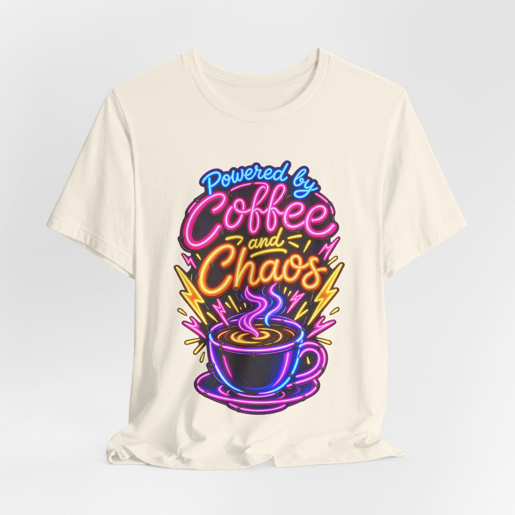 Powered by Coffee and Chaos Funny Nurse T-Shirt