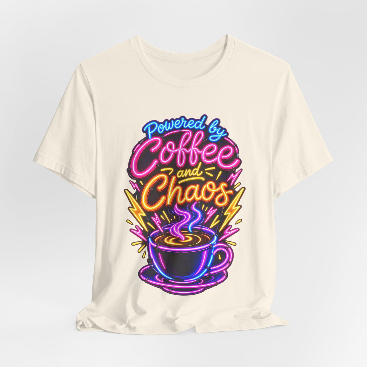 Powered by Coffee and Chaos Funny Nurse T-Shirt