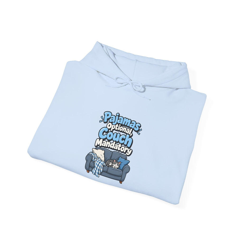 Pajamas Optional, Couch Mandatory Funny Work-From-Home Hoodie