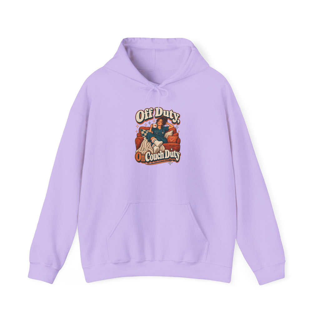 Off Duty, On Couch Duty Funny Nurse Hoodie