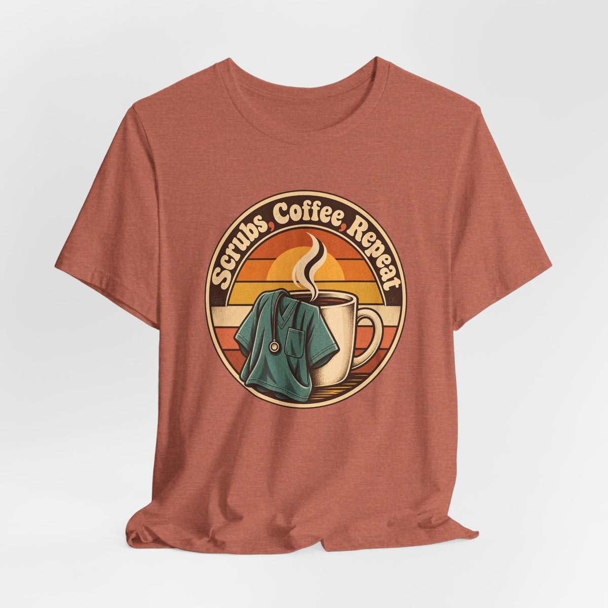 Scrubs, Coffee, Repeat Funny Nurse T-Shirt