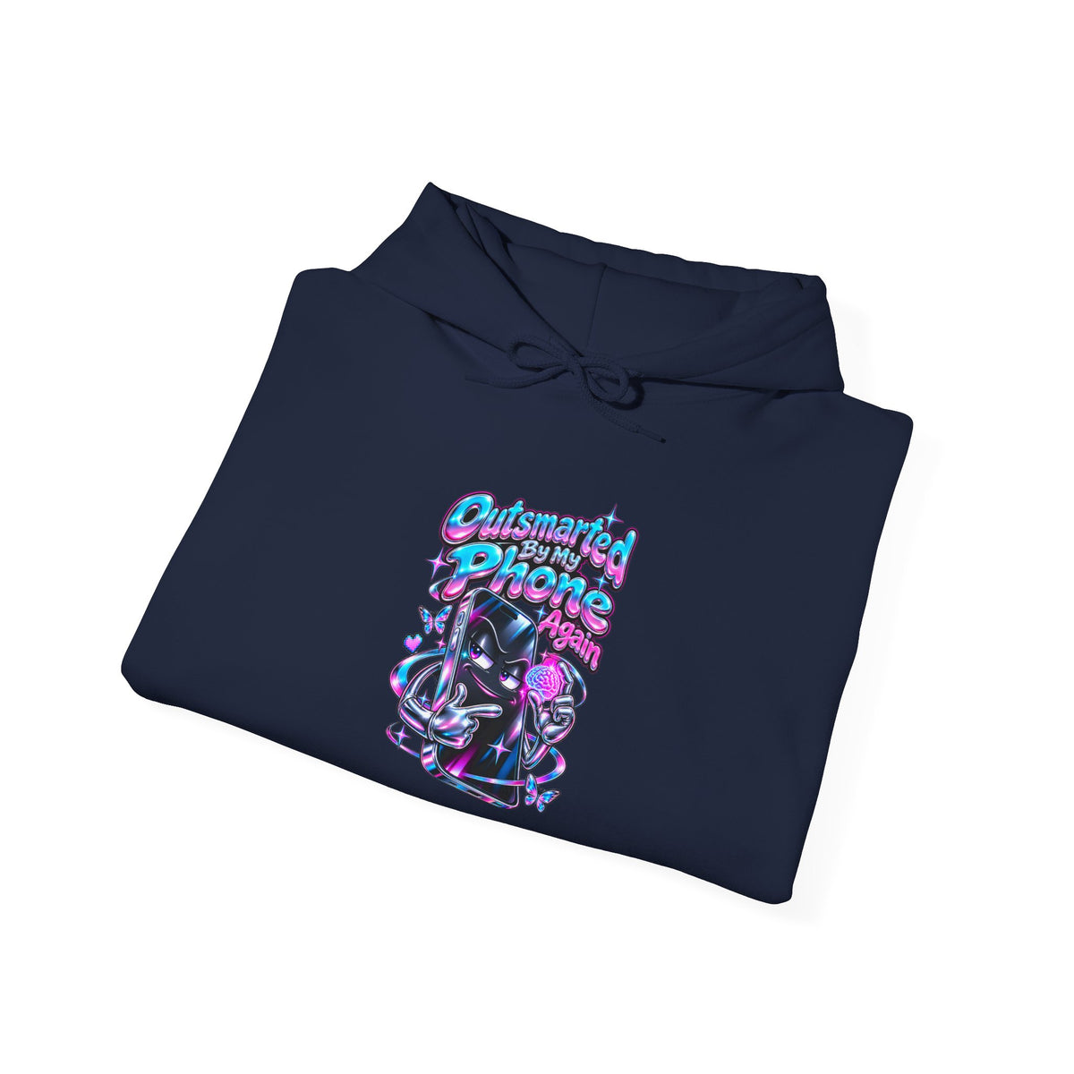 Outsmarted By My Phone Again Funny Tech Hoodie