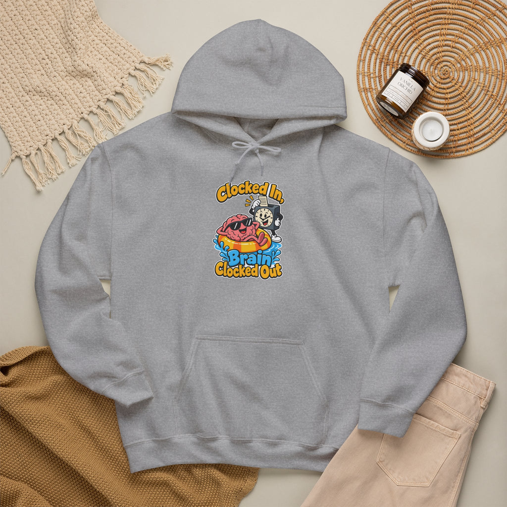 Clocked In, Brain Clocked Out Funny Nurse Hoodie