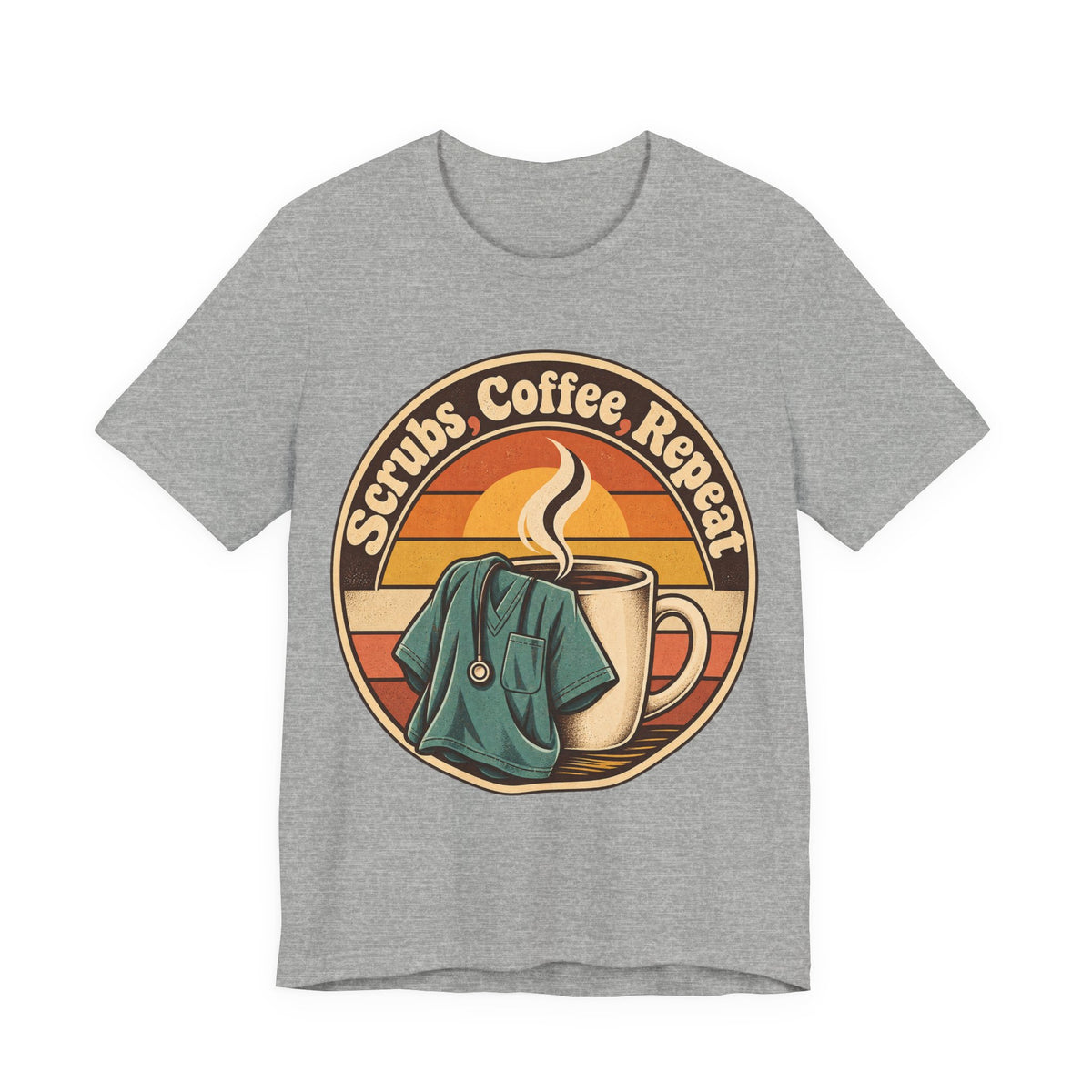 Scrubs, Coffee, Repeat Funny Nurse T-Shirt