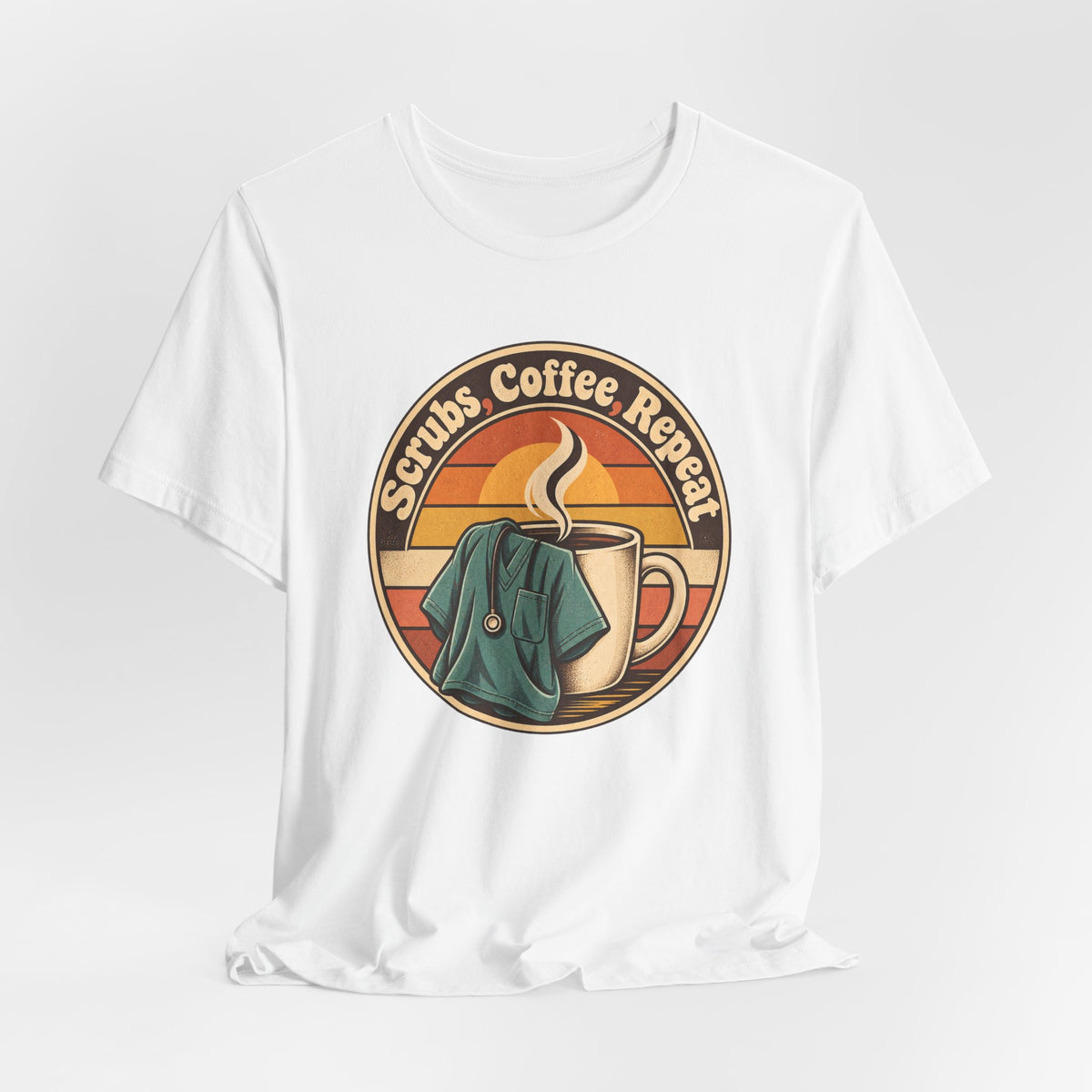 Scrubs, Coffee, Repeat Funny Nurse T-Shirt