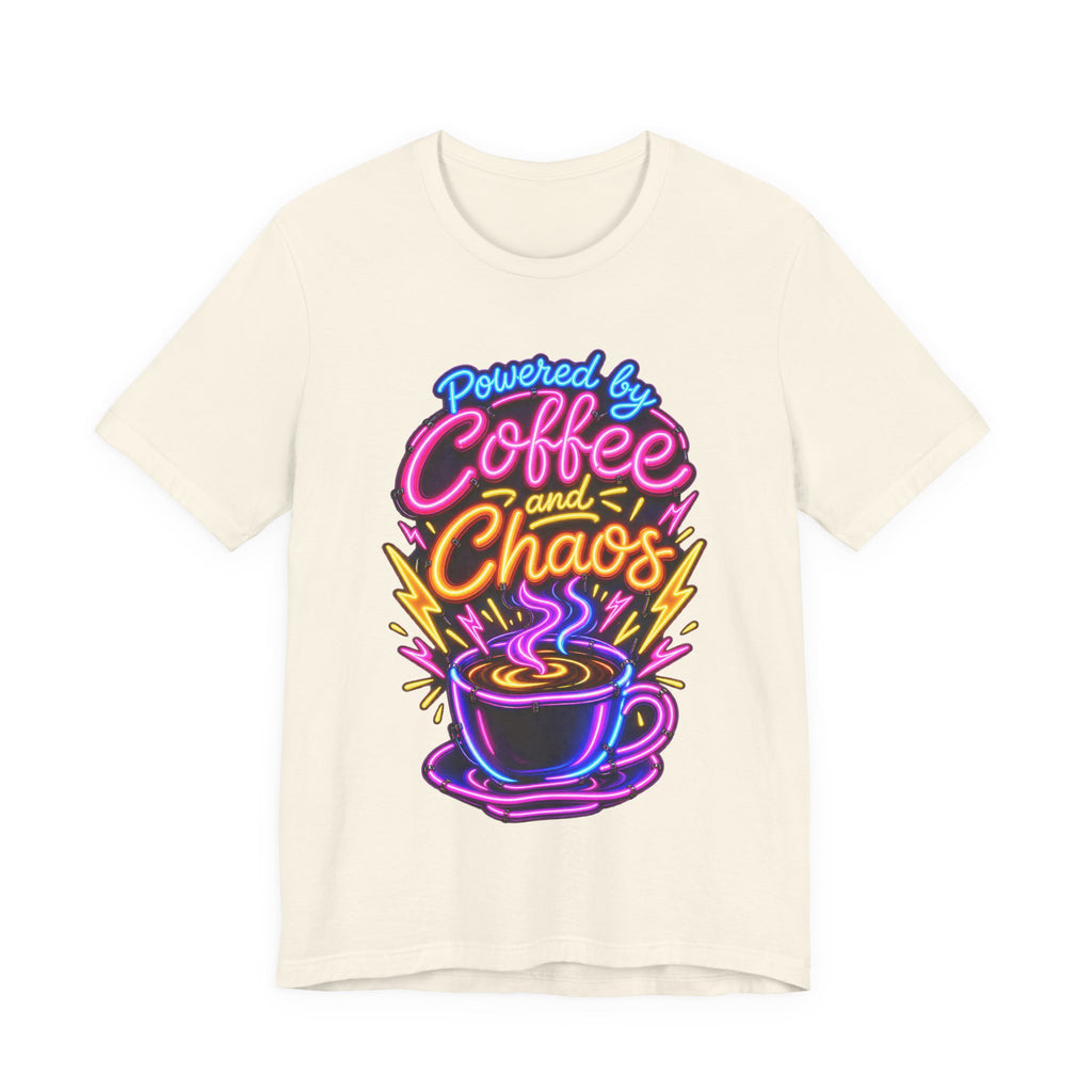 Powered by Coffee and Chaos Funny Nurse T-Shirt