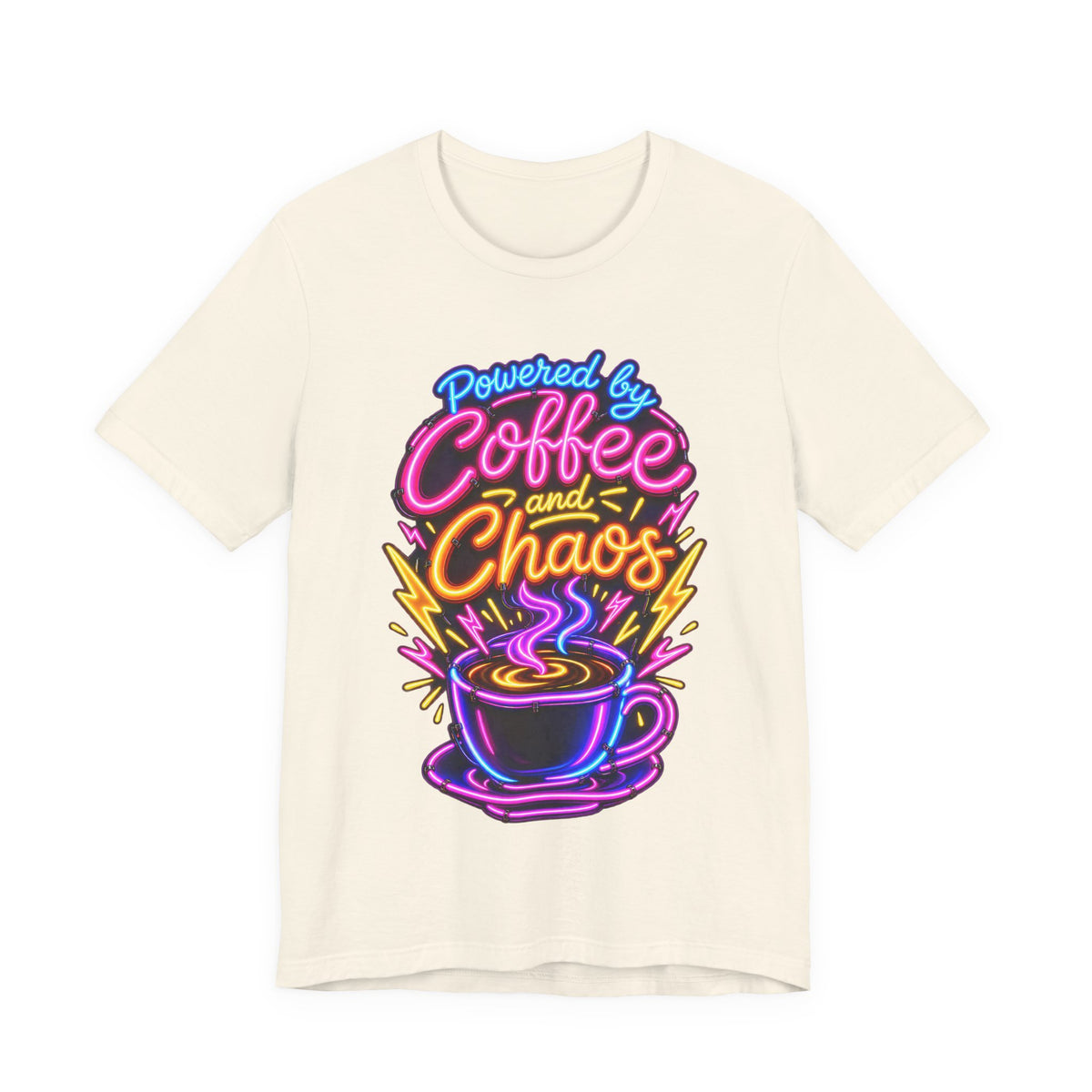 Powered by Coffee and Chaos Funny Nurse T-Shirt