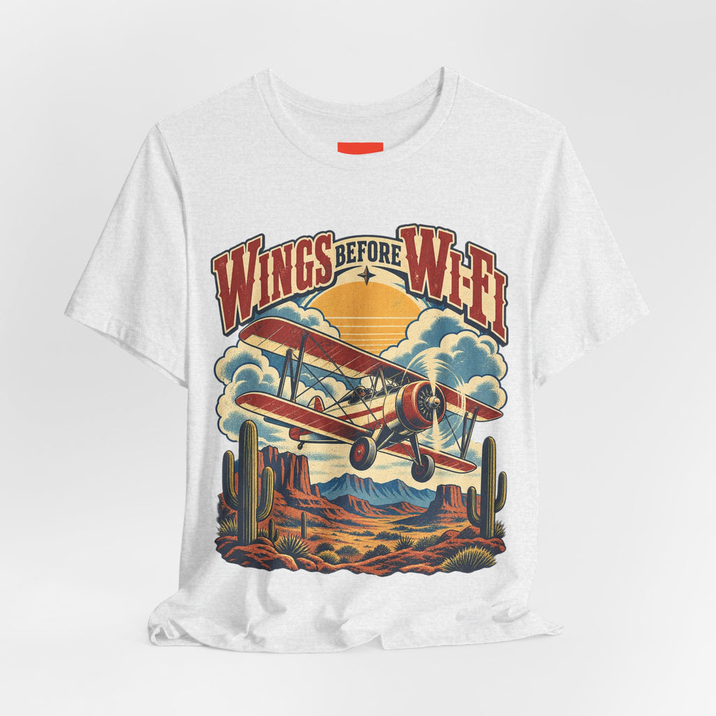 Wings Before Wi-Fi Funny Aviation T-Shirt