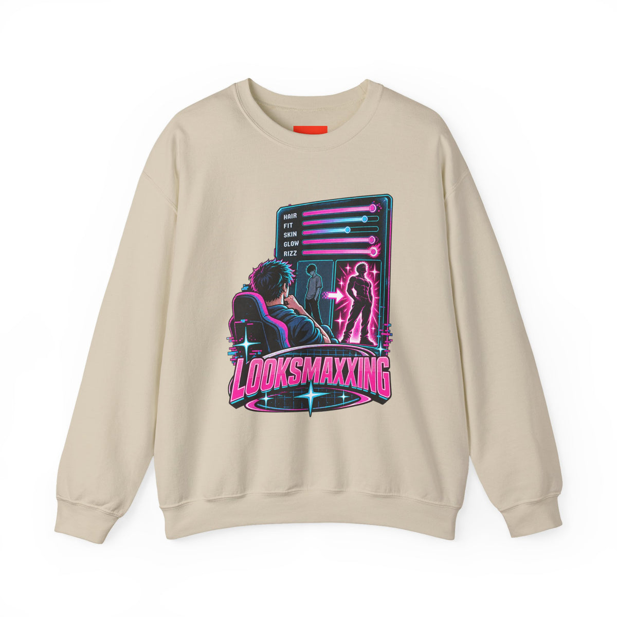 LOOKSMAXXING Funny Y2K Graphic Sweatshirt