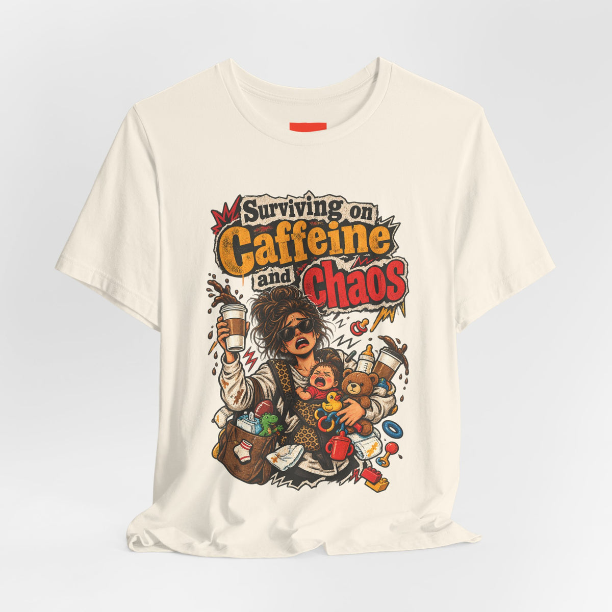 Surviving on Caffeine and Chaos Funny Parent T-Shirt