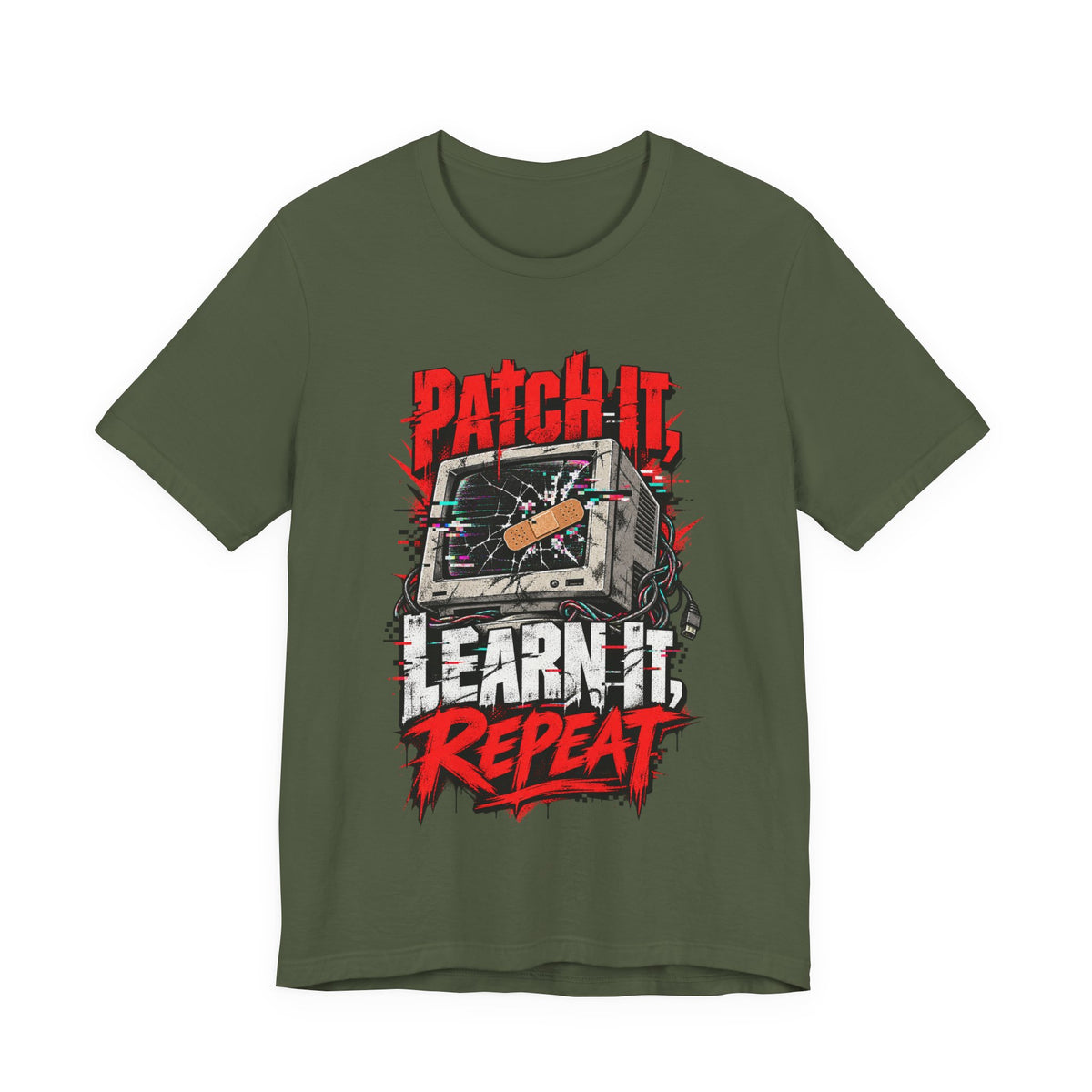 Patch It, Learn It, Repeat Funny Programmer T-Shirt
