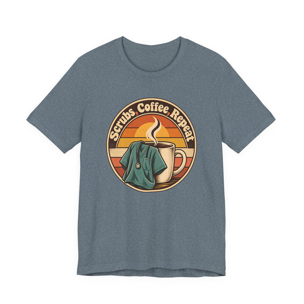 Scrubs, Coffee, Repeat Funny Nurse T-Shirt