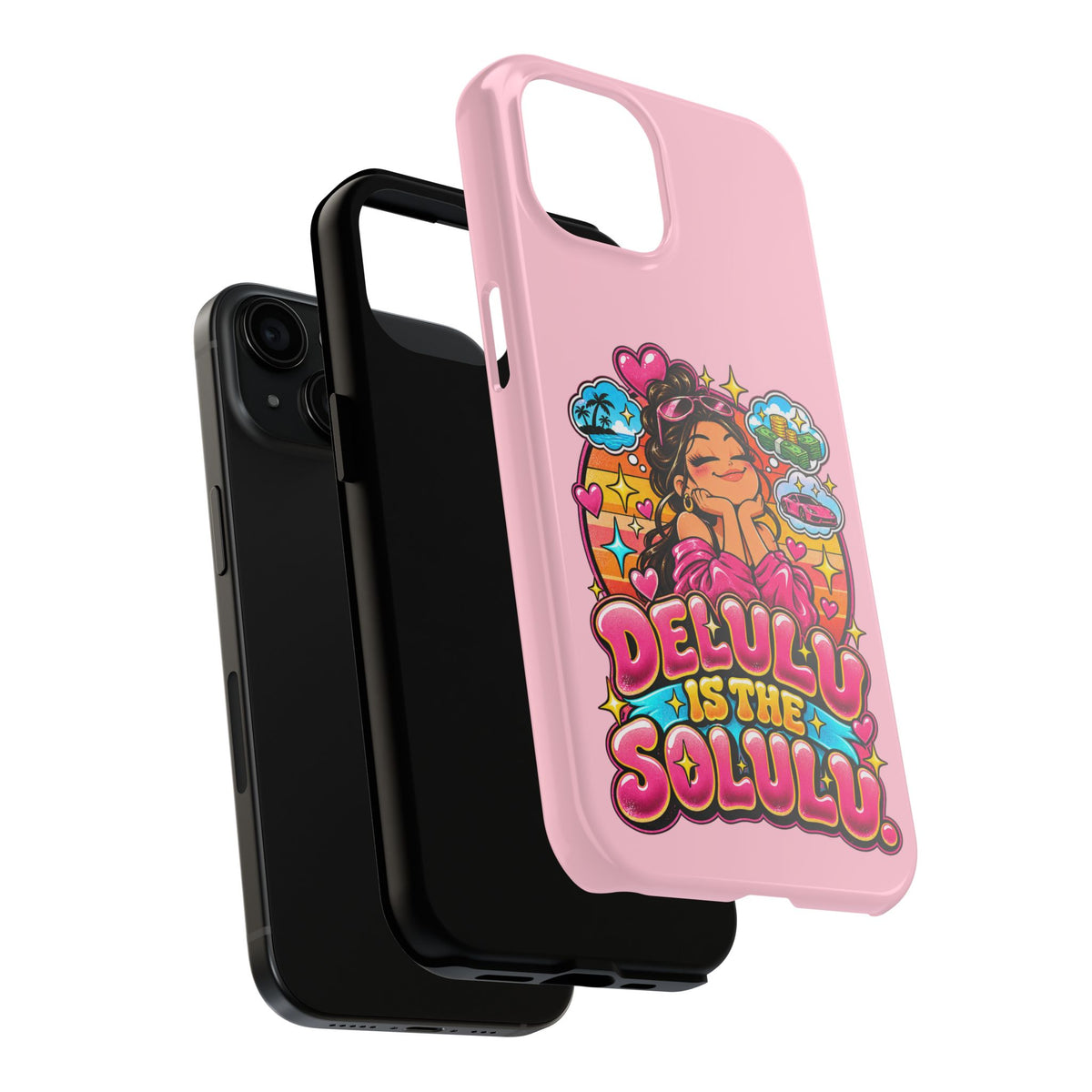 Delulu Is the Solulu Pink Tough Phone Case — Kawaii Cute Protective Case