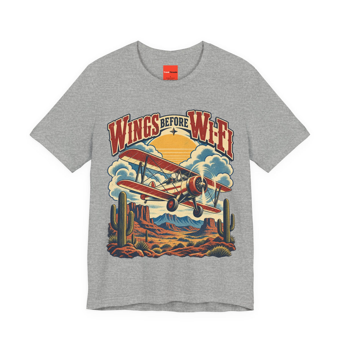 Wings Before Wi-Fi Funny Aviation T-Shirt