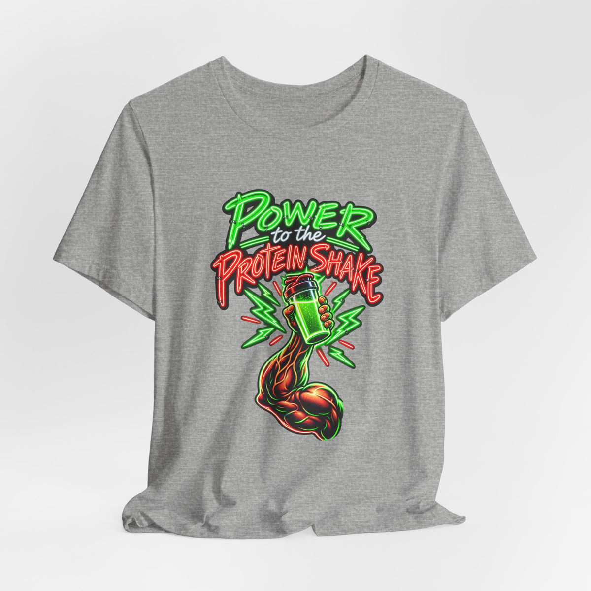 Power to the Protein Shake Funny Fitness T-Shirt