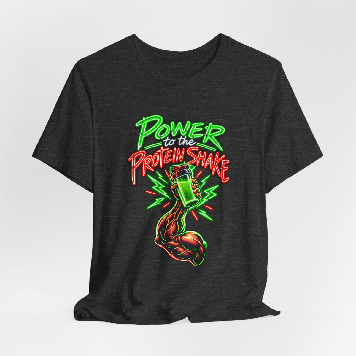Power to the Protein Shake Funny Fitness T-Shirt