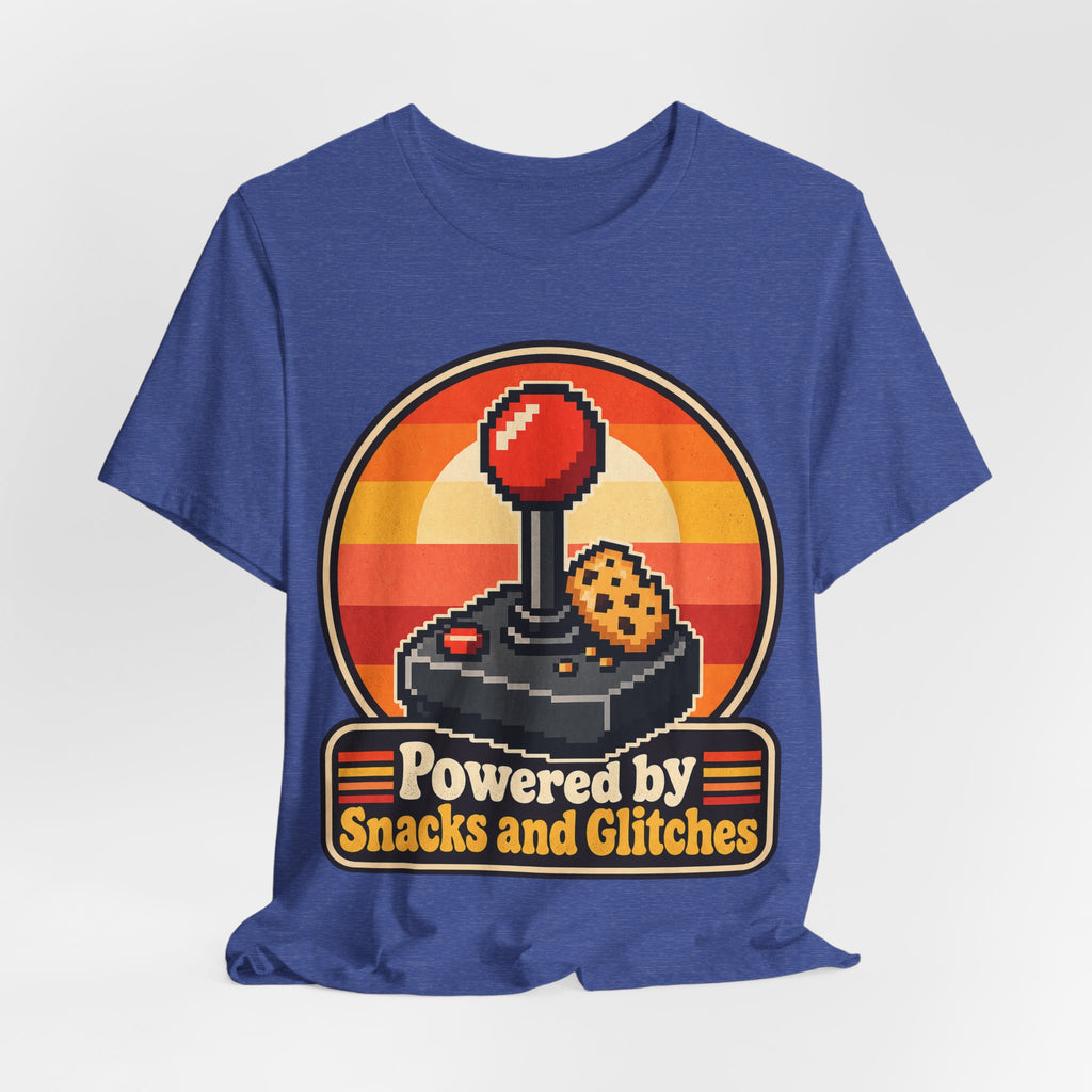Powered by Snacks and Glitches Funny Gamer T-Shirt