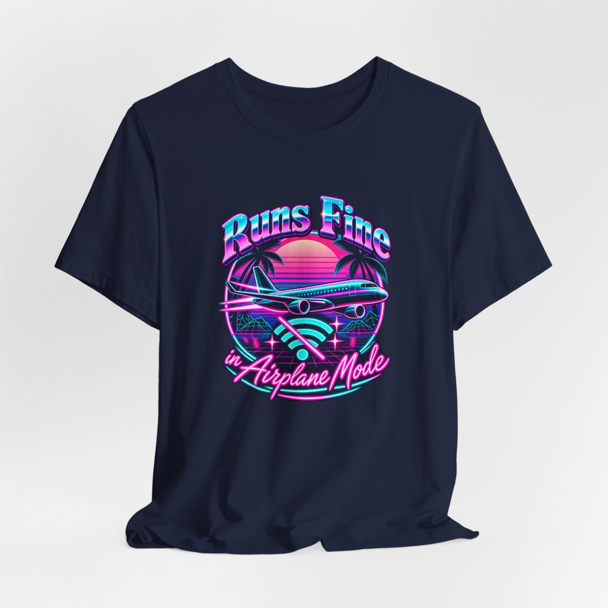 Runs Fine in Airplane Mode Funny Programmer T-Shirt