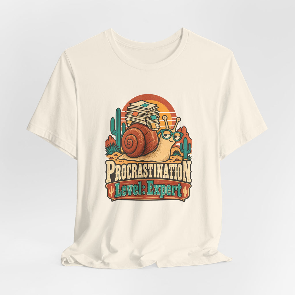 Procrastination Level: Expert Funny Student T-Shirt