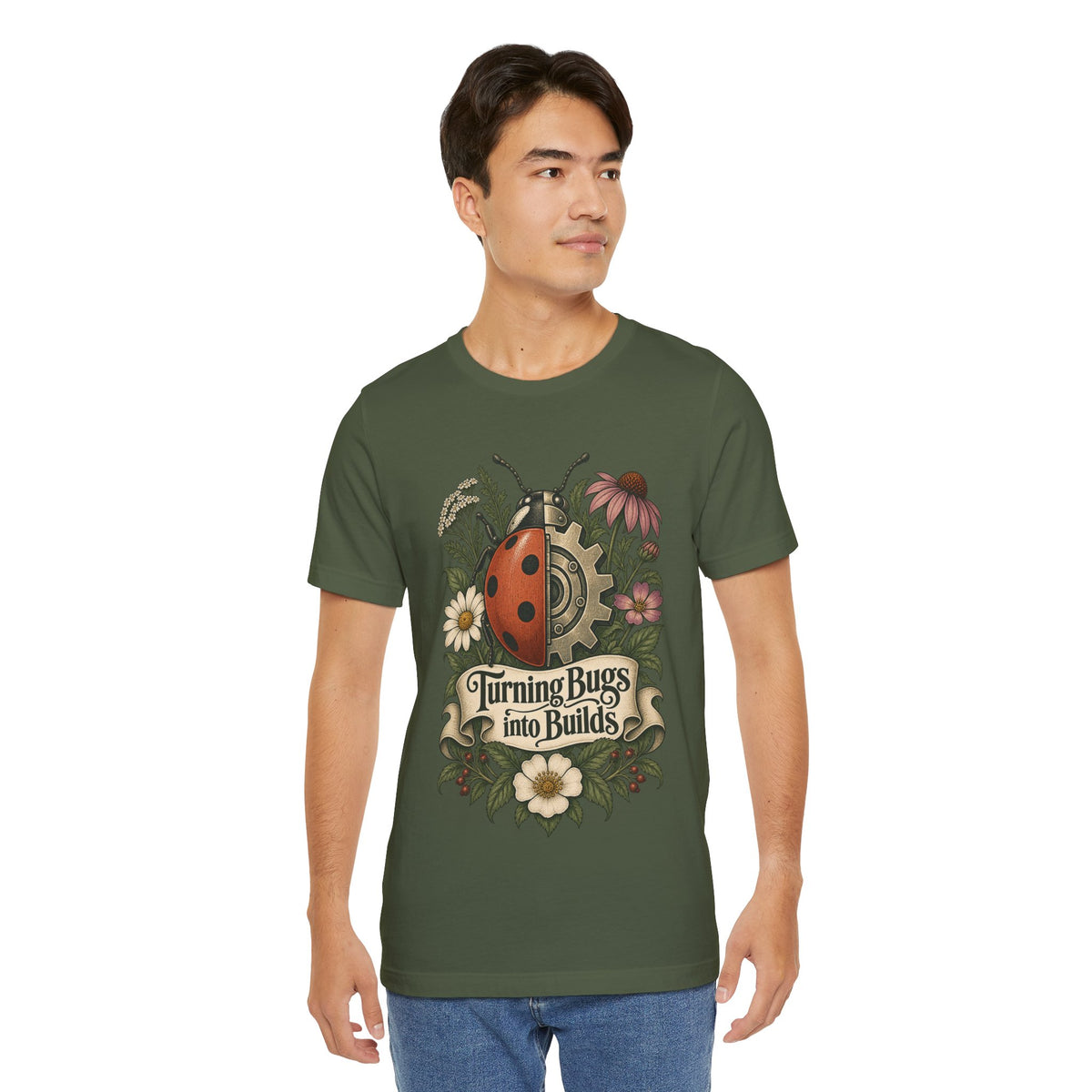 Turning Bugs into Builds Funny Programmer T-Shirt