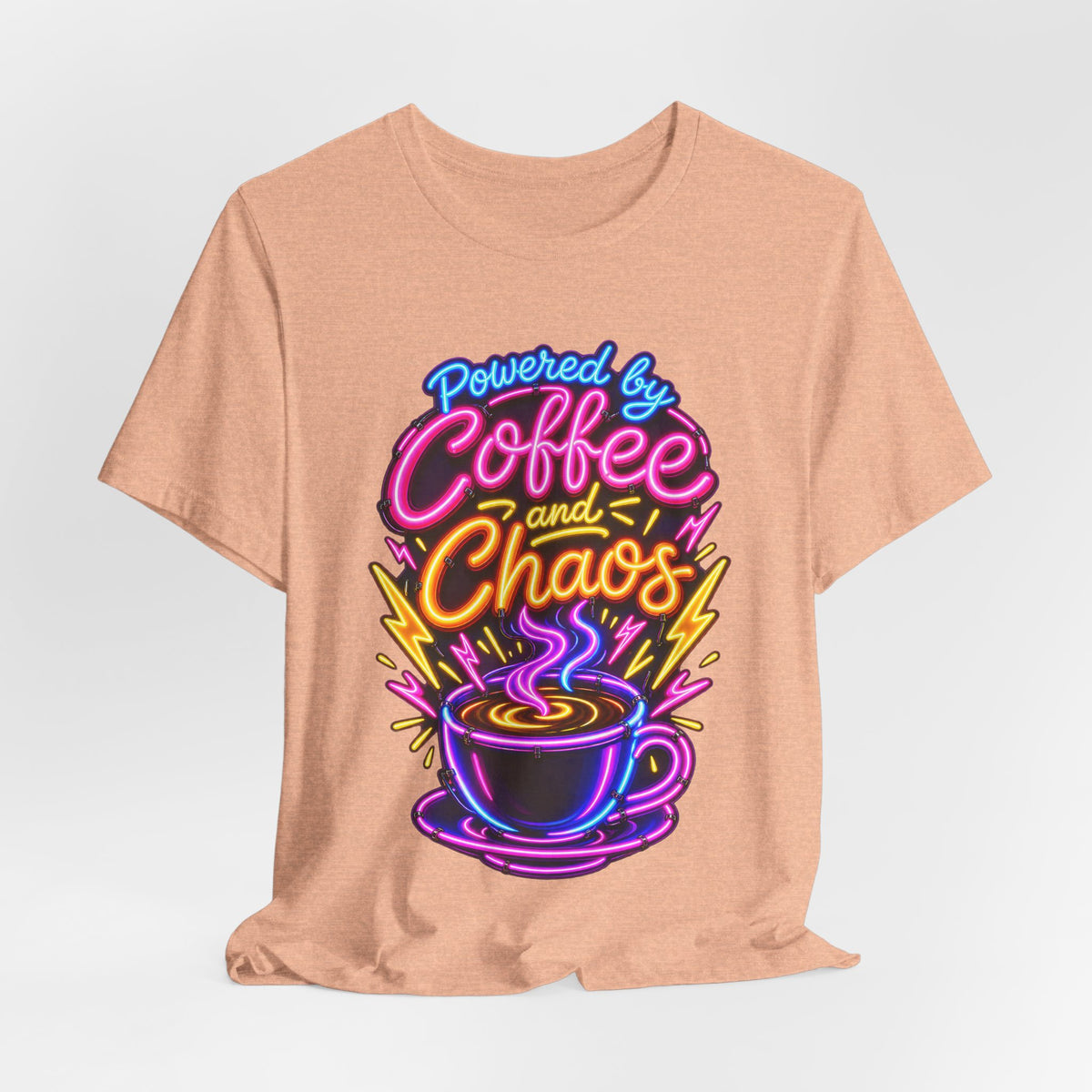 Powered by Coffee and Chaos Funny Nurse T-Shirt