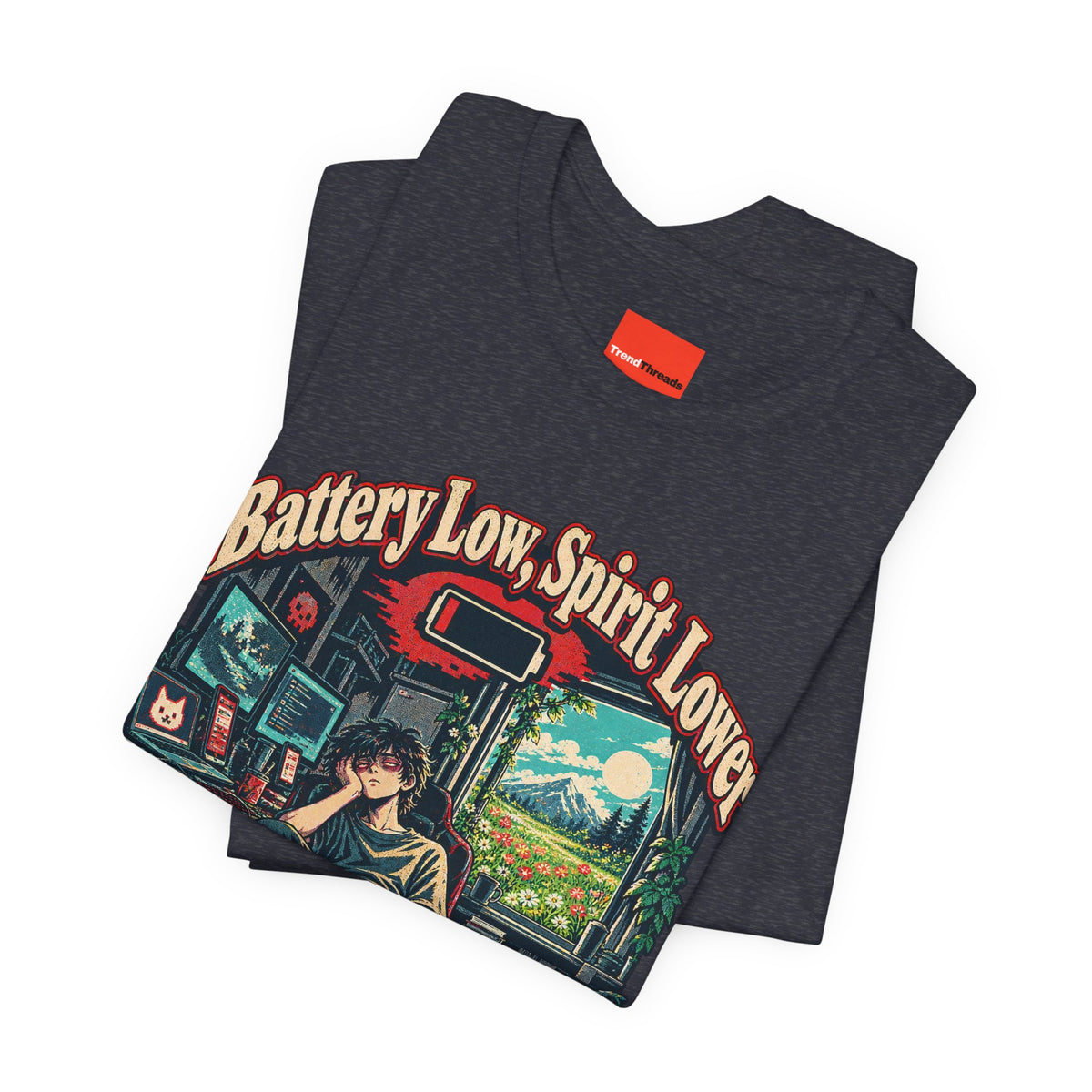 Battery Low, Spirit Lower Funny Self-Deprecating T-Shirt