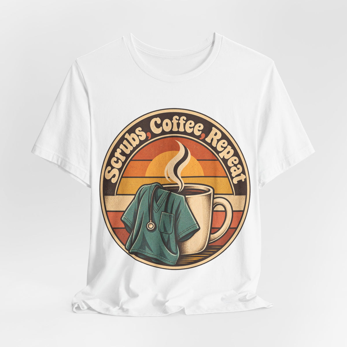 Scrubs, Coffee, Repeat Funny Nurse T-Shirt