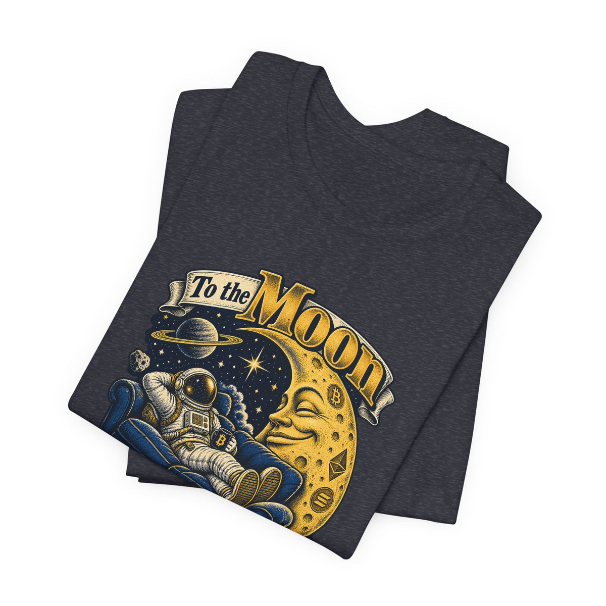 To the Moon or to the Couch Funny Crypto Investor T-Shirt