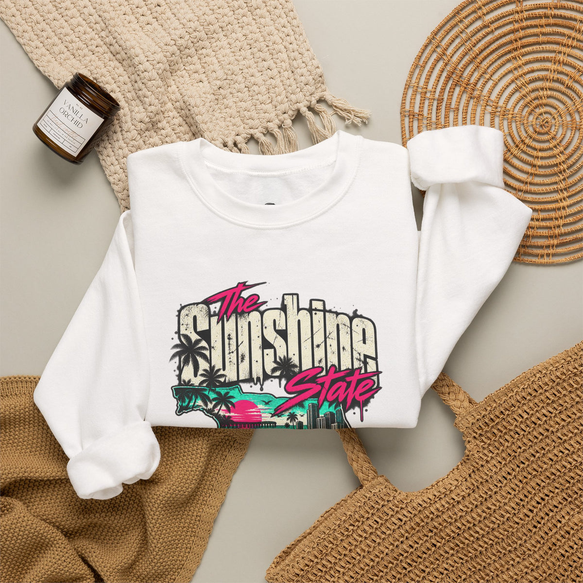 The Sunshine State Funny Minimalist Typography Sweatshirt