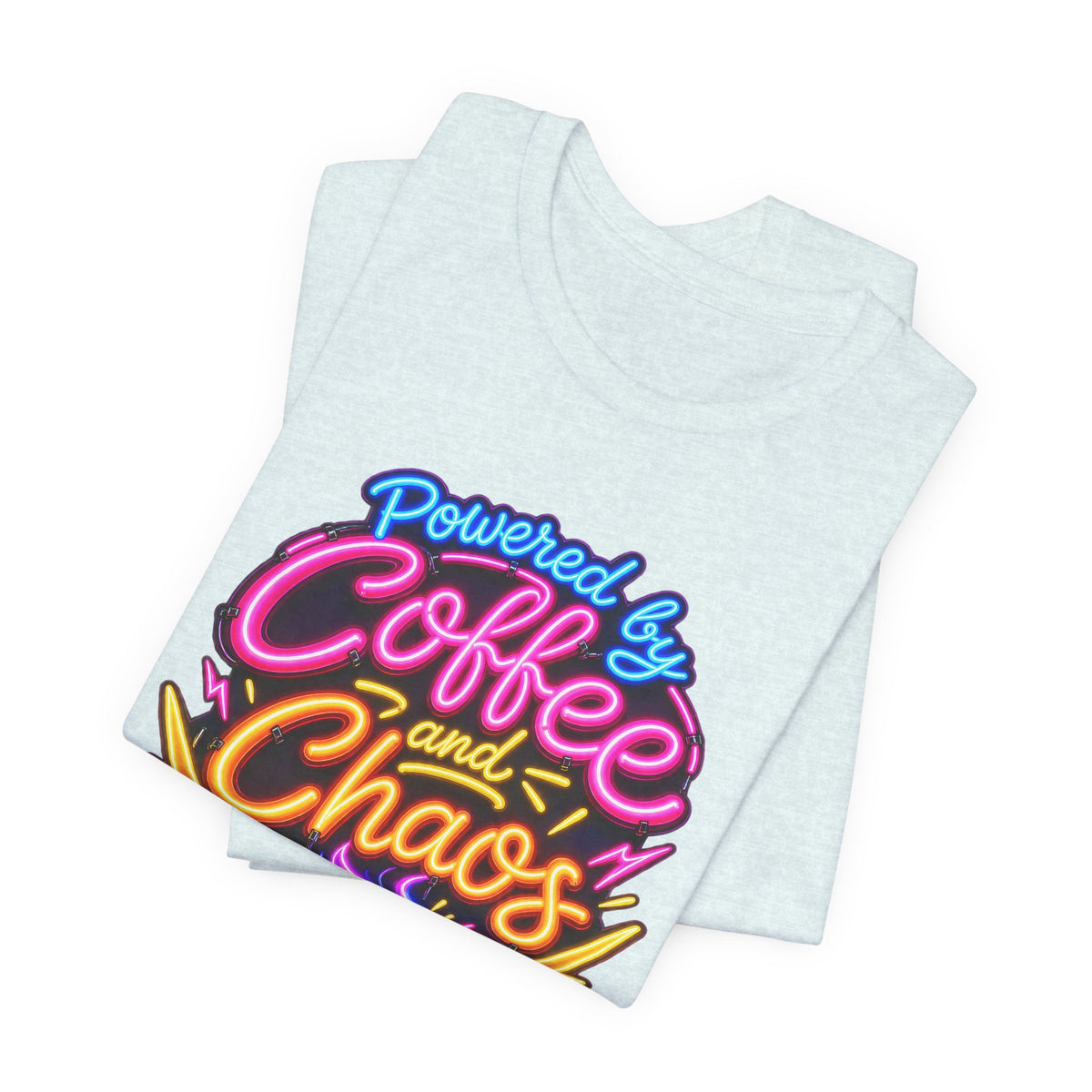 Powered by Coffee and Chaos Funny Nurse T-Shirt
