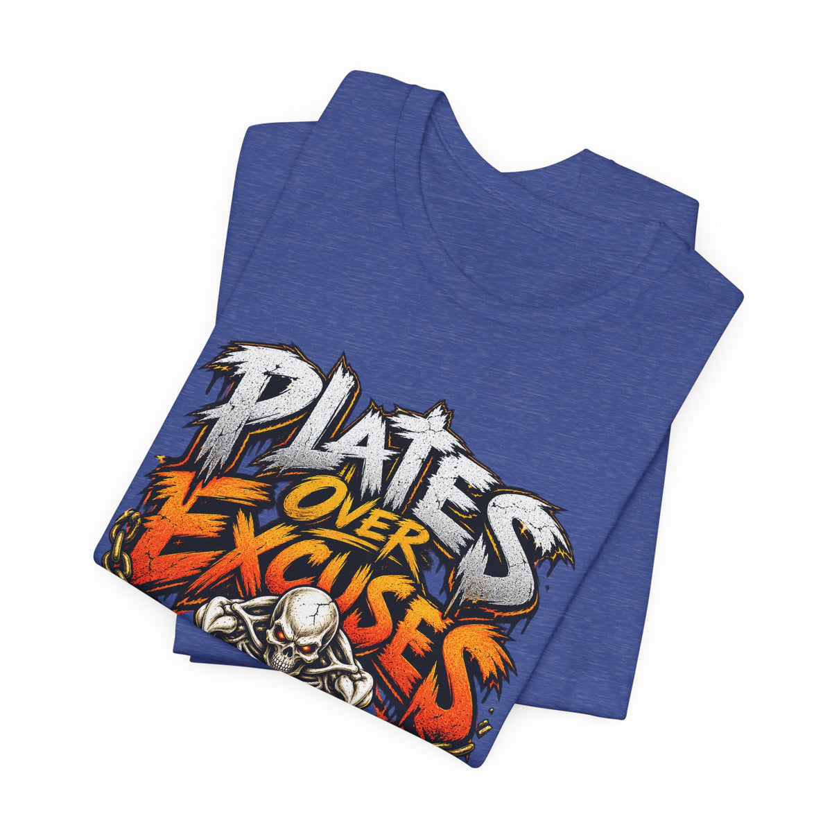 Plates Over Excuses Funny Weightlifting T-Shirt