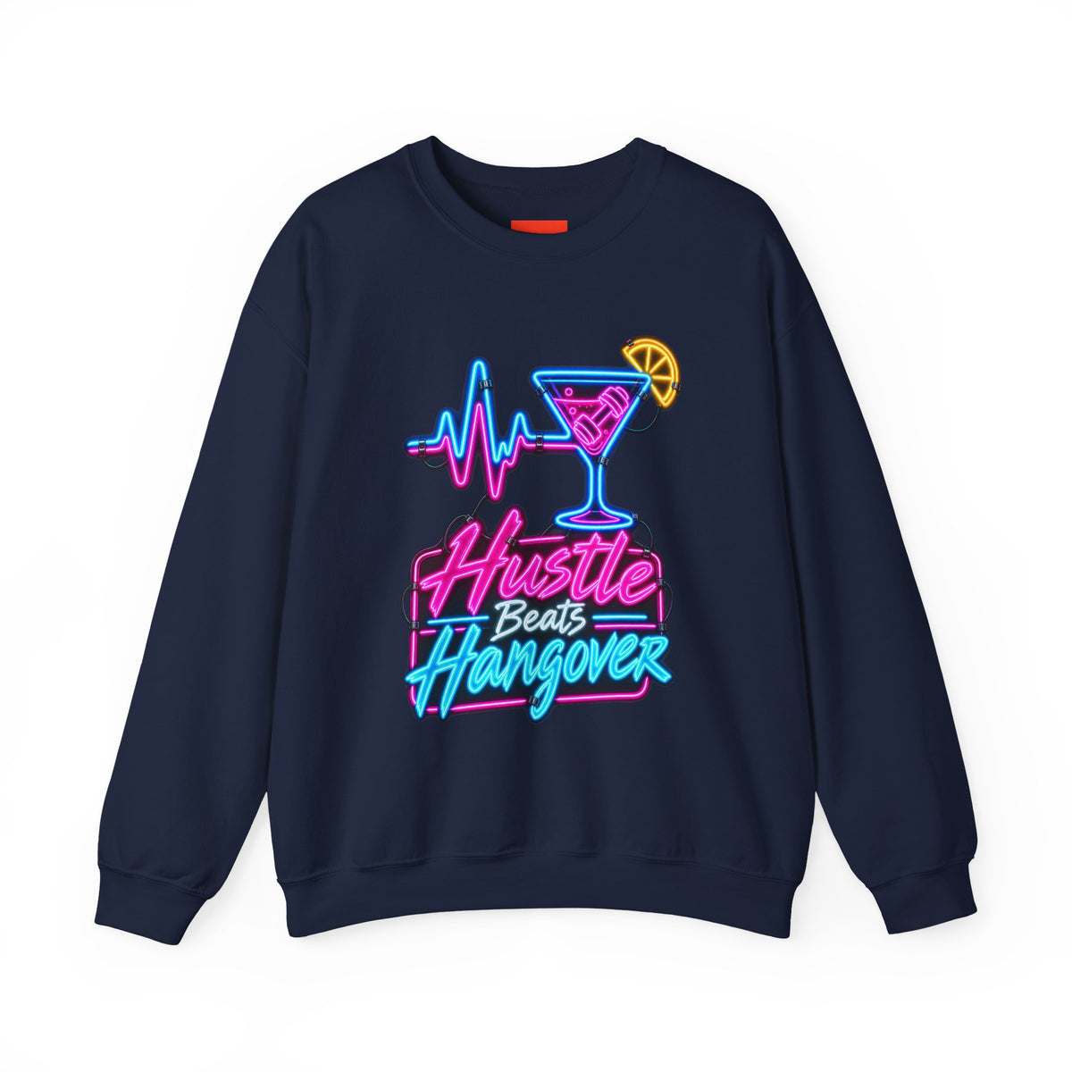 Hustle Beats Hangover Funny Fitness Sweatshirt