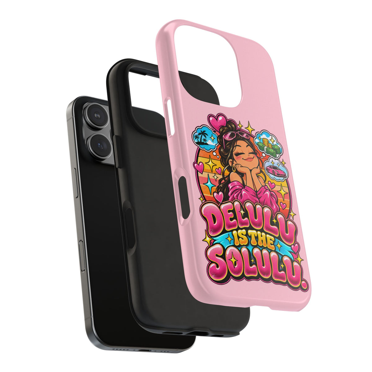 Delulu Is the Solulu Pink Tough Phone Case — Kawaii Cute Protective Case