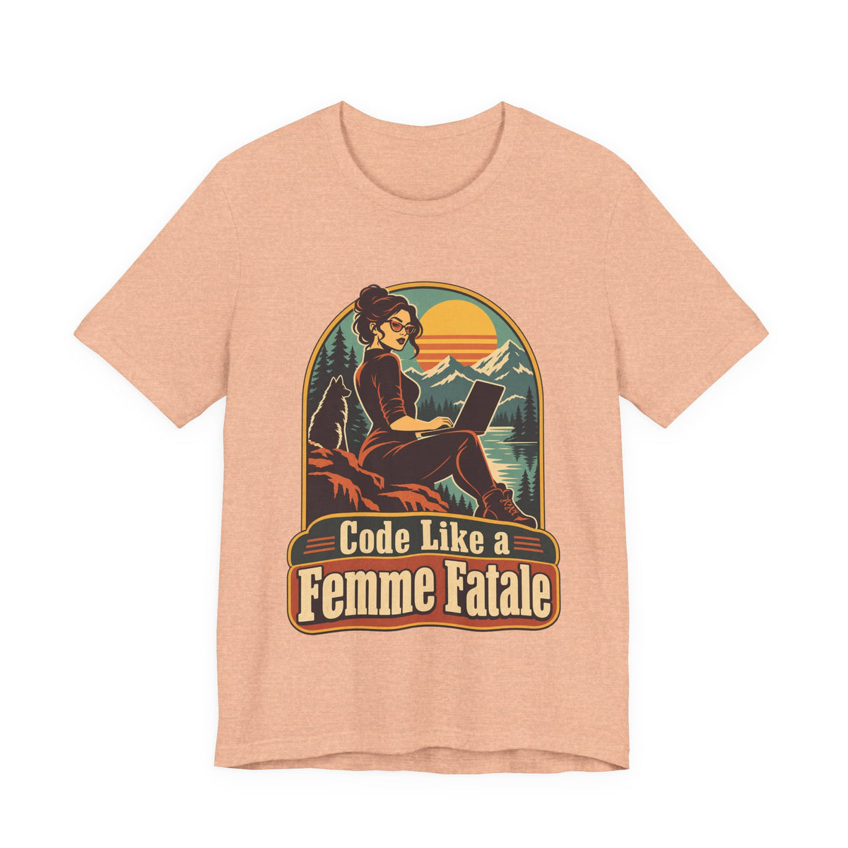 Code Like a Femme Fatale Funny Programmer T-Shirt