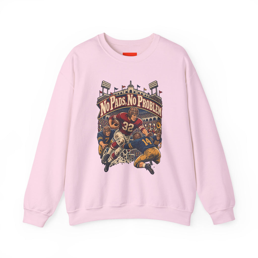 No Pads, No Problem Funny Vintage Sports Sweatshirt