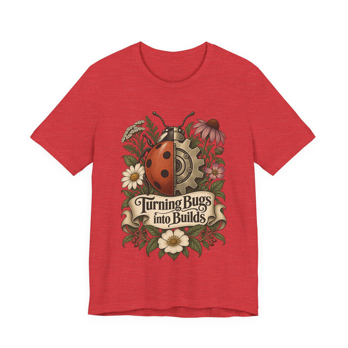 Turning Bugs into Builds Funny Programmer T-Shirt
