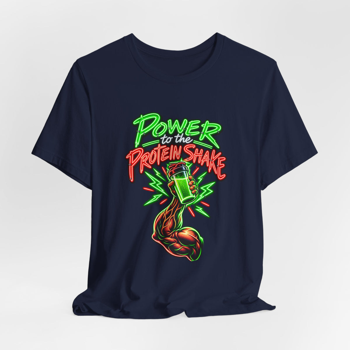 Power to the Protein Shake Funny Fitness T-Shirt