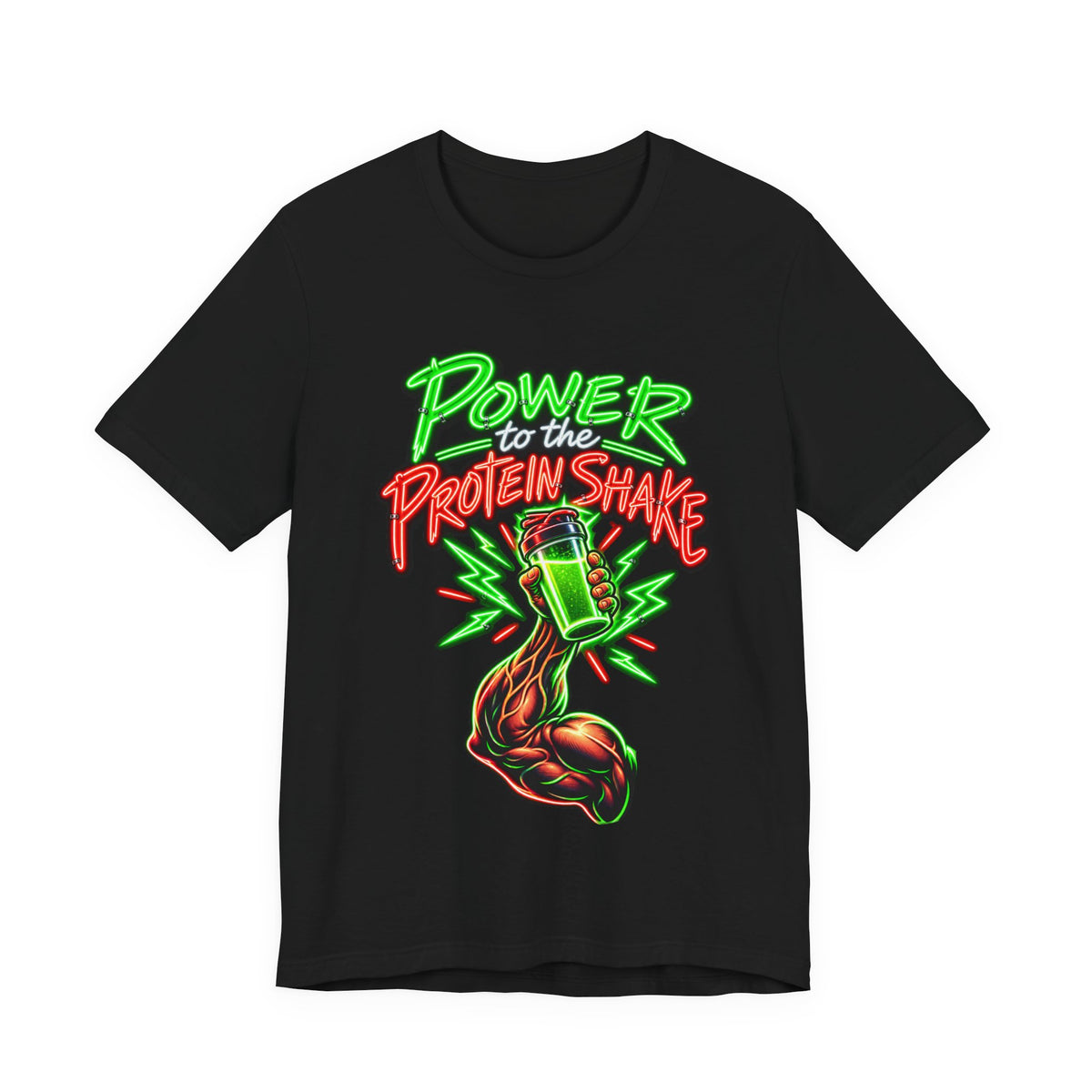 Power to the Protein Shake Funny Fitness T-Shirt