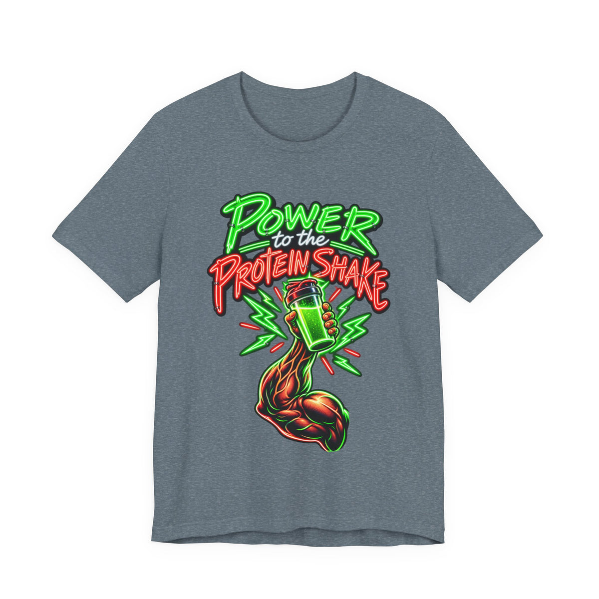 Power to the Protein Shake Funny Fitness T-Shirt