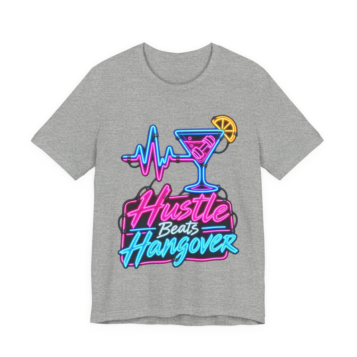 Hustle Beats Hangover Funny Fitness T-Shirt