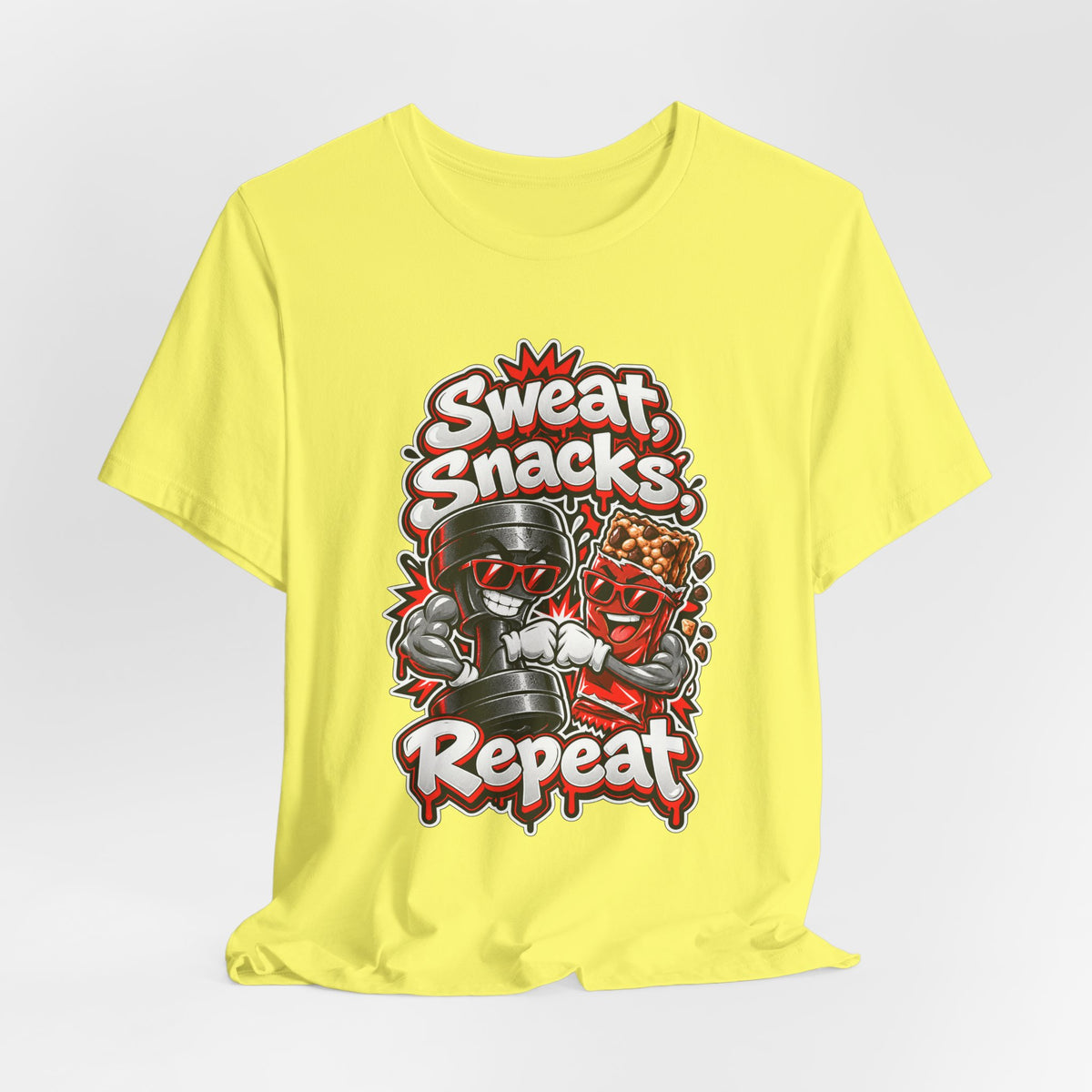 Sweat, Snacks, Repeat Funny Fitness T-Shirt