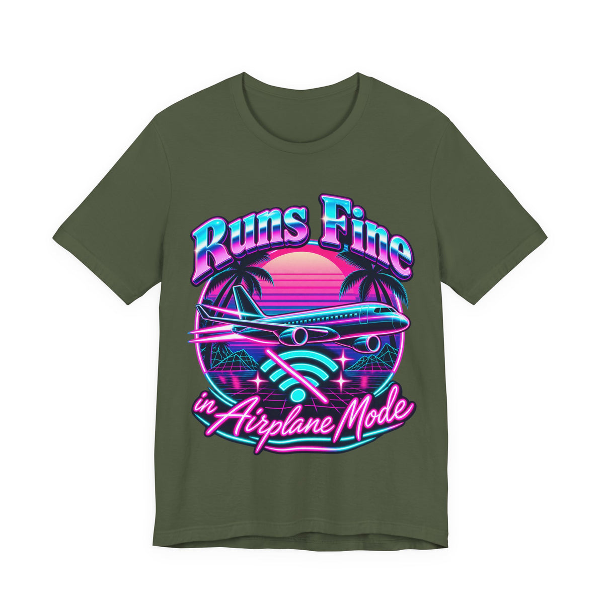 Runs Fine in Airplane Mode Funny Programmer T-Shirt
