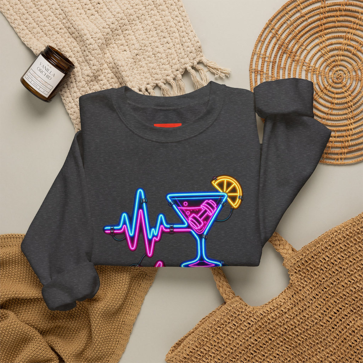 Hustle Beats Hangover Funny Fitness Sweatshirt