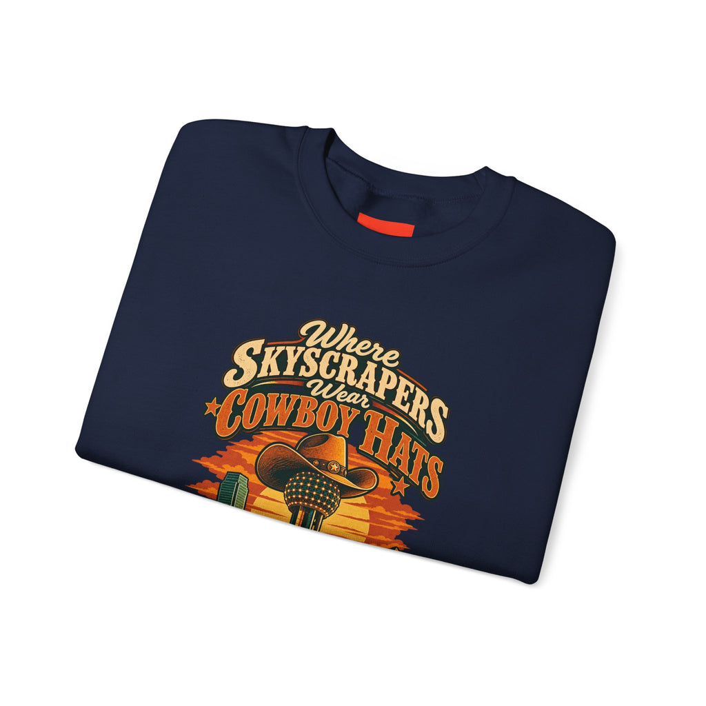 Where Skyscrapers Wear Cowboy Hats Funny Texan Humor Sweatshirt