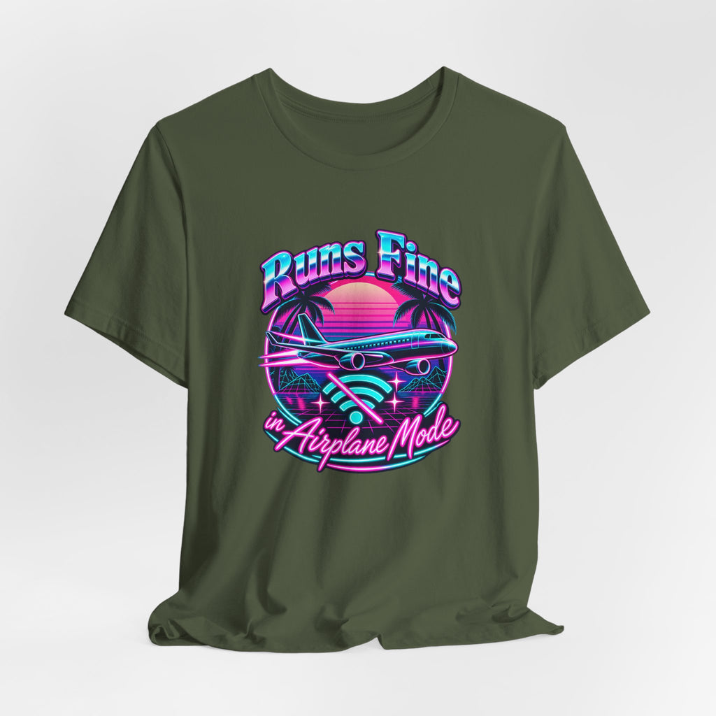 Runs Fine in Airplane Mode Funny Programmer T-Shirt