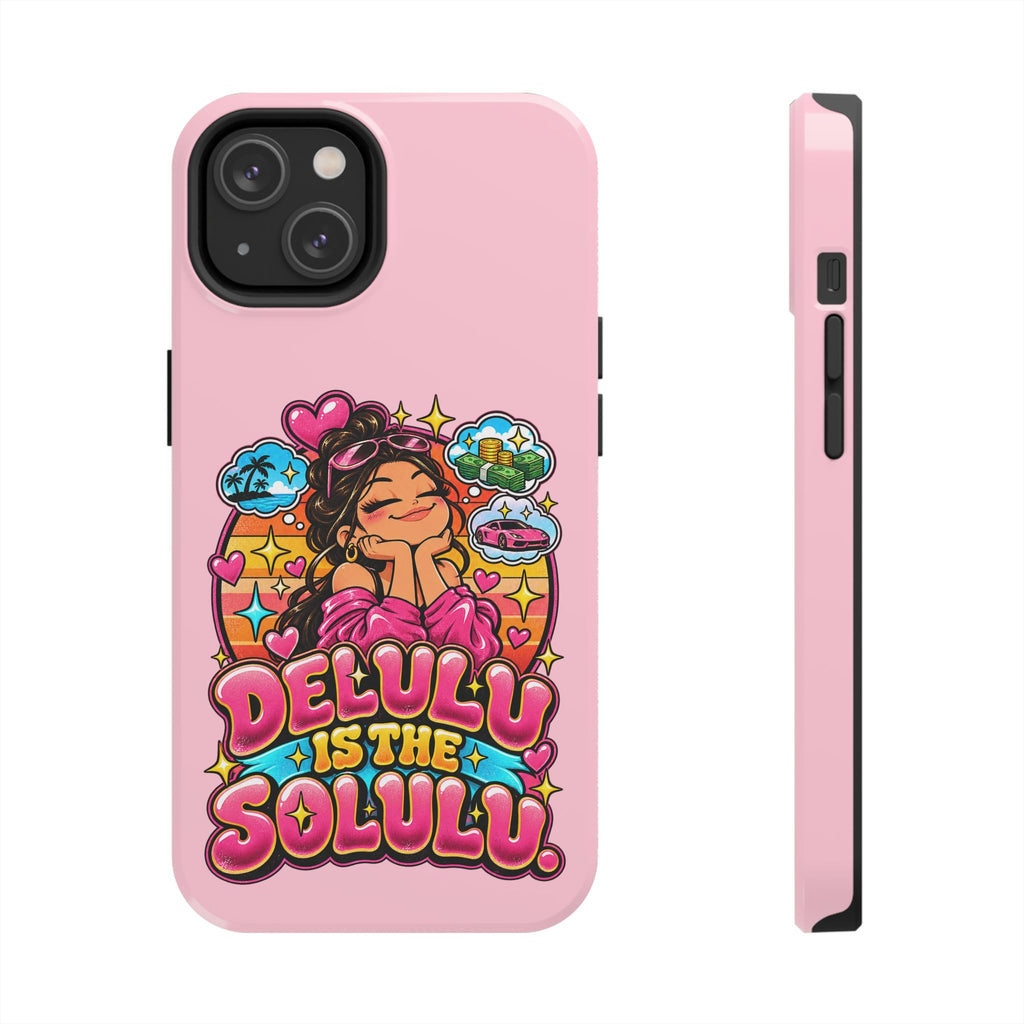 Delulu Is the Solulu Pink Tough Phone Case — Kawaii Cute Protective Case