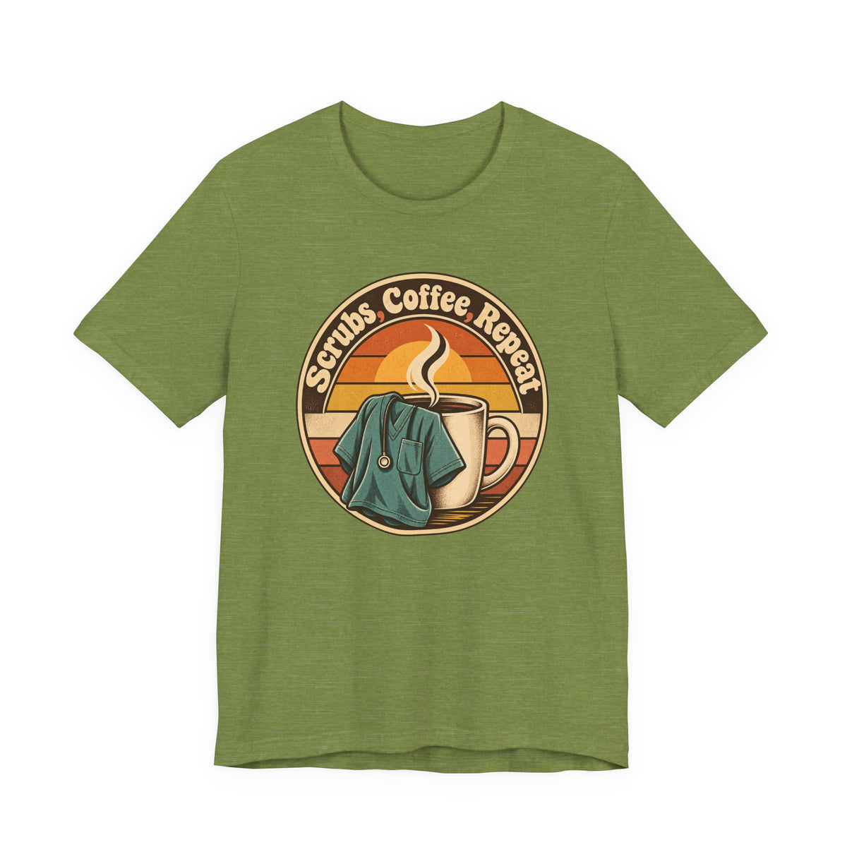 Scrubs, Coffee, Repeat Funny Nurse T-Shirt