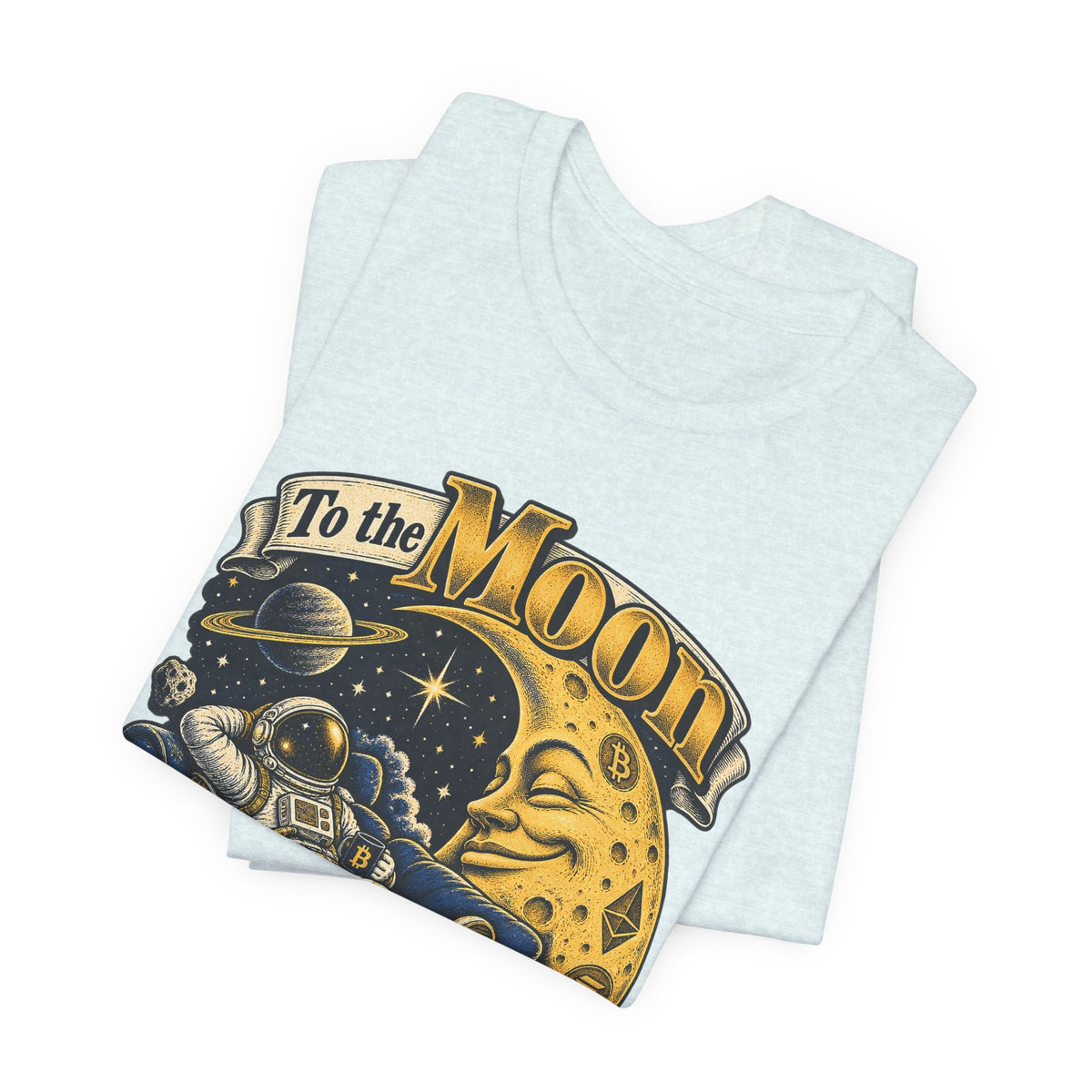 To the Moon or to the Couch Funny Crypto Investor T-Shirt